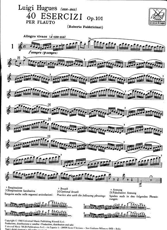40 Esercizi Op. 101 - Per Flauto - cvičení pro příčnou flétnu